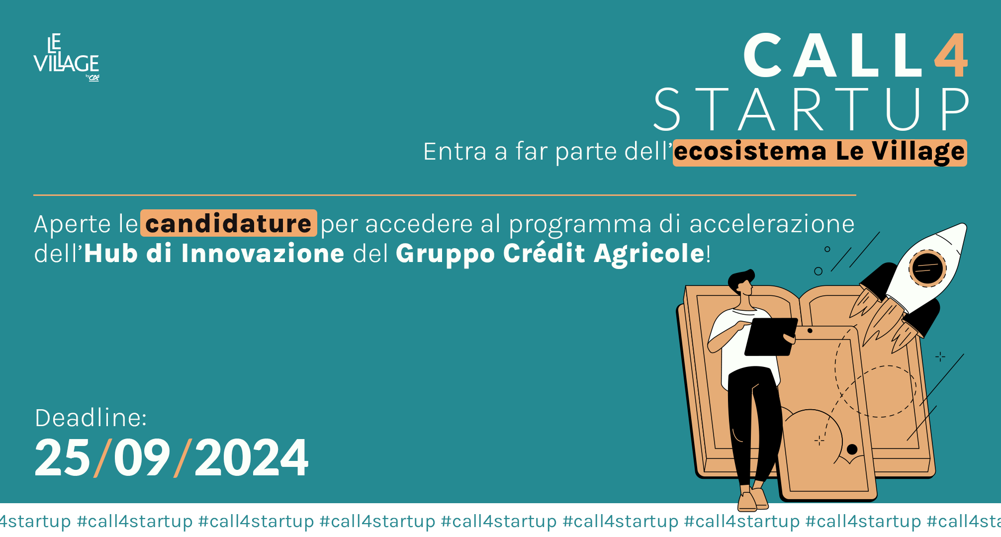 Nuova Call4Startup di Le Village by CA Milano: accelera la tua startup in Italia ed Europa!